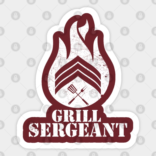 GRILL SERGEANT (WHITE) Sticker by spicytees